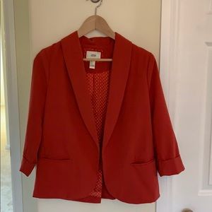 Dark Coral Buttonless Blazer